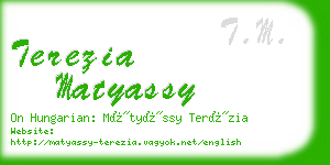 terezia matyassy business card